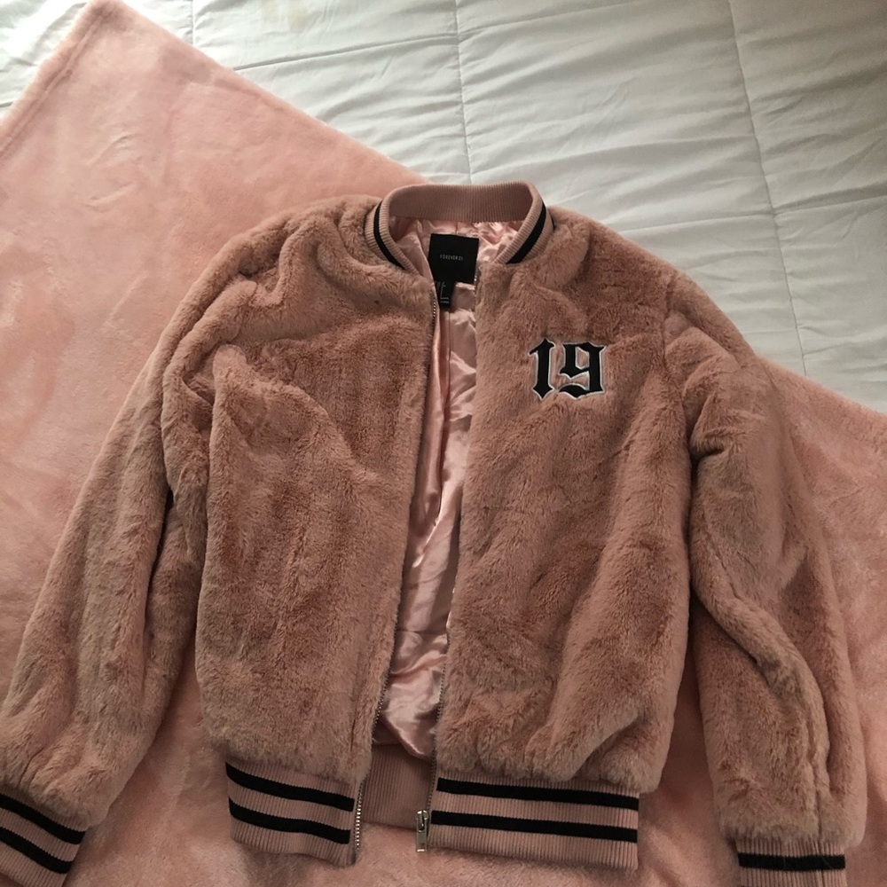 fuzzy bomber jacket